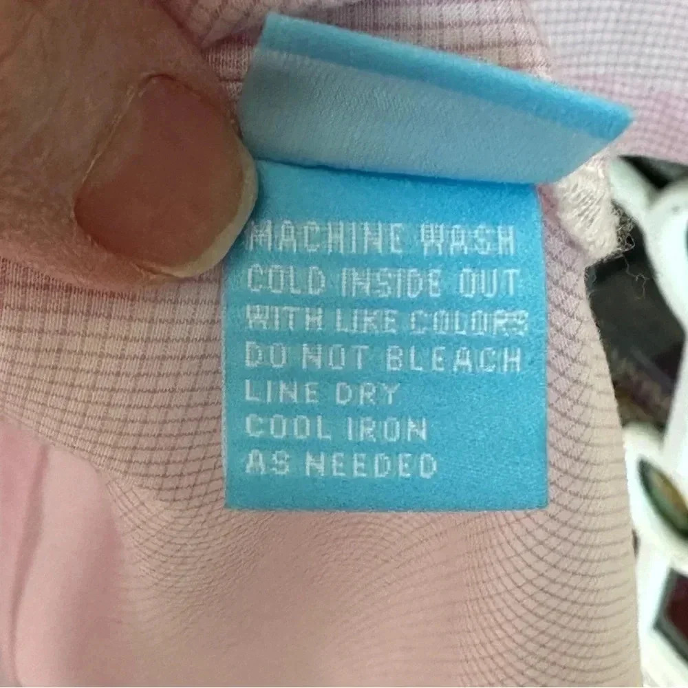 J McLaughlin Pink Cotton Embroidered Tunic Blouse‎ Top Size Medium Preppy Boho - Picture 5 of 14